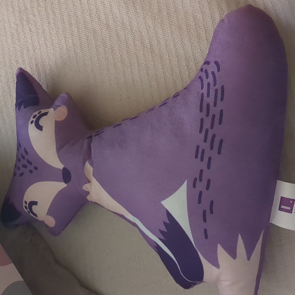 •Lush Purple Fox Plush Pillow
